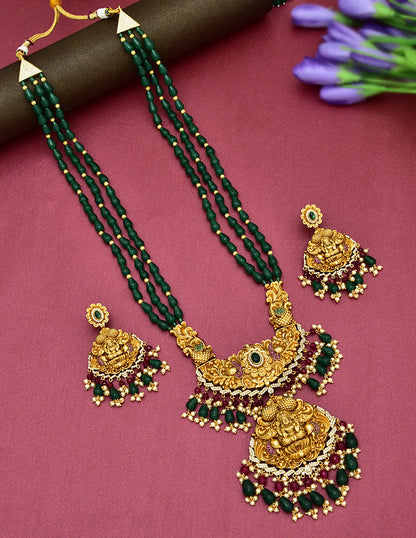 Gold Black Beads Long Haram  Art of Gold Jewellery, Coimbatore