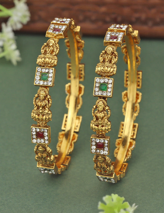 Designer Lakshmi Devi Matt Stone Bangles ZBGL11181