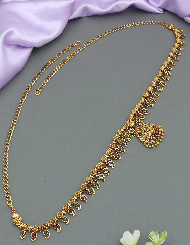 Designer Lakshmi Devi Kempu Maang Chain Vaddanam