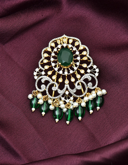 Designer Zirconia Emerald Choti Piece