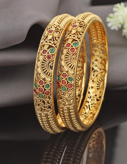 Designer Matt Kempu Stone Bangles ZBGL11192