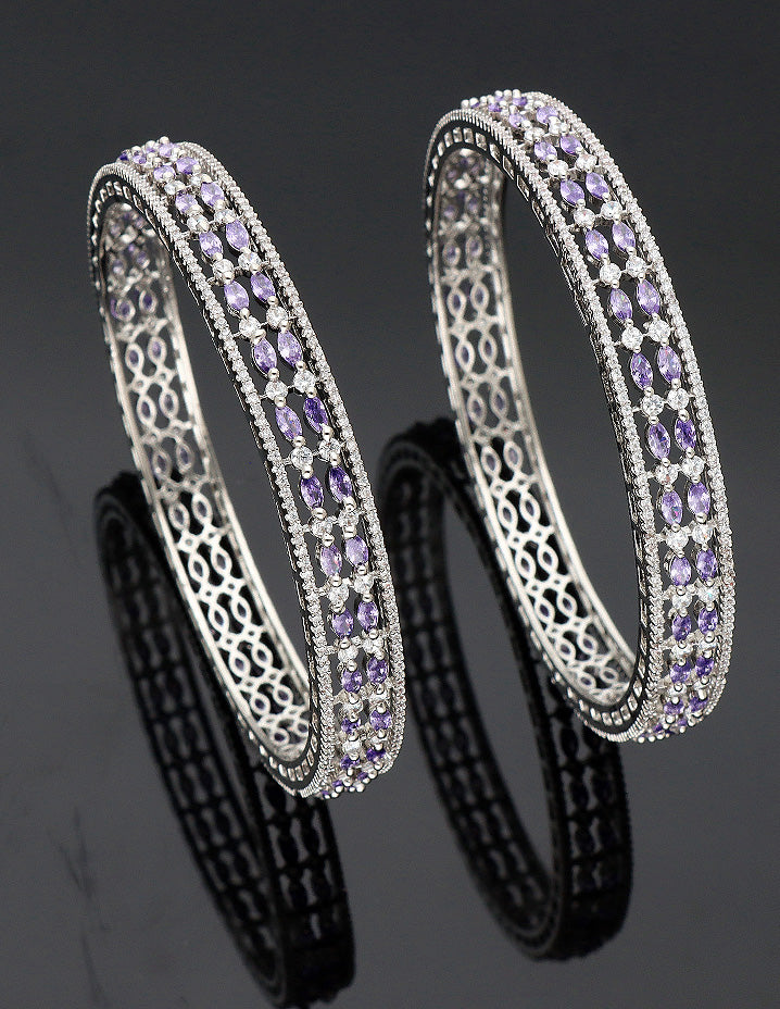 Designer Zirconia Amethyst Bangles ZBGL10956