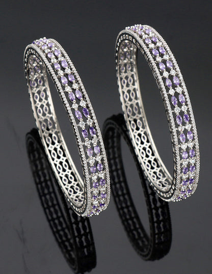 Designer Zirconia Amethyst Bangles ZBGL10956