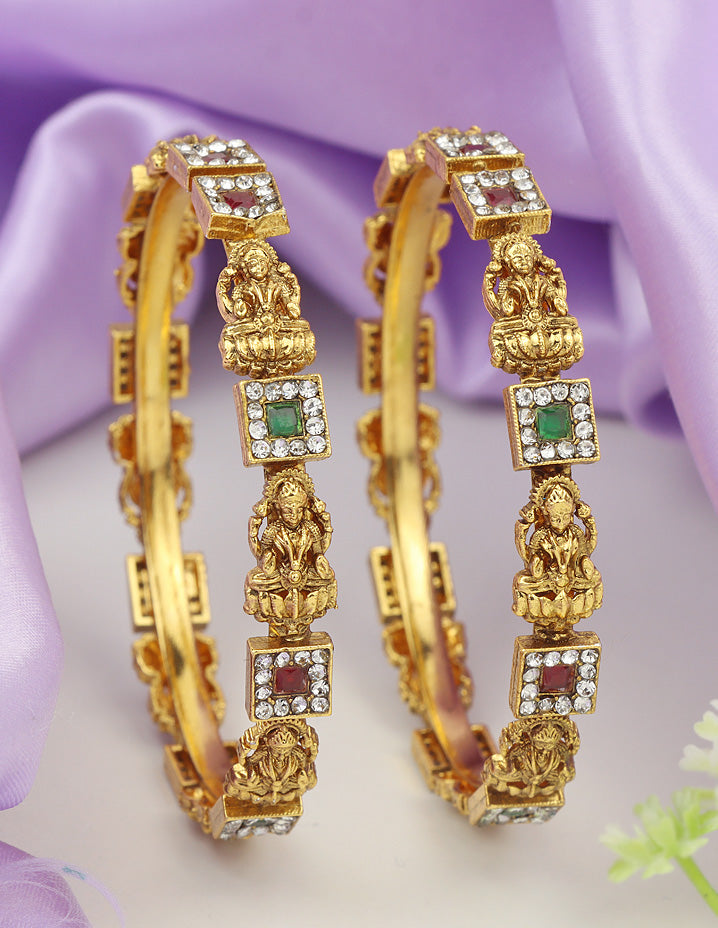 Designer Lakshmi Devi Matt Stone Bangles ZBGL11181