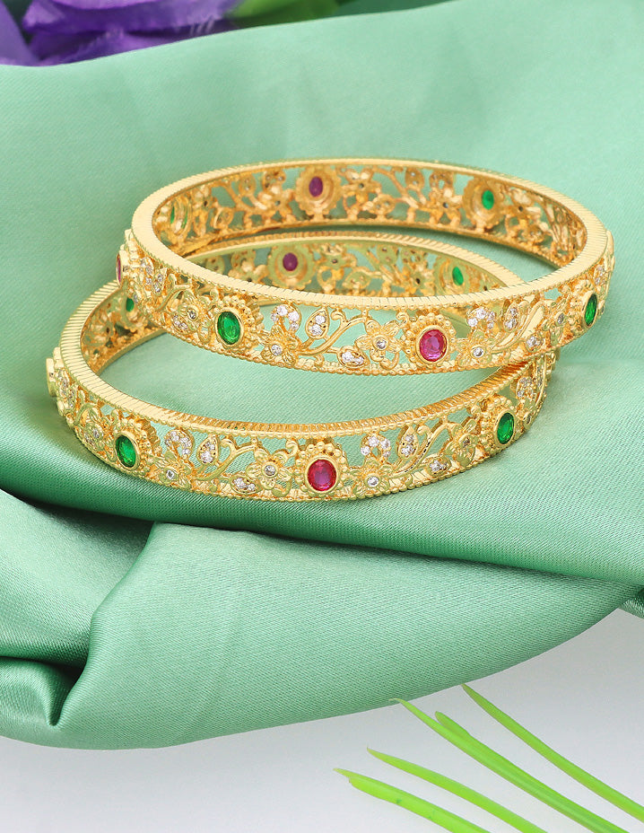 Designer Zircon Gold Plated Bangles