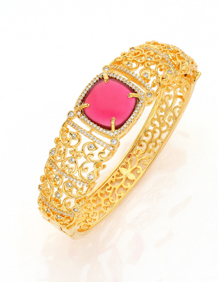 Zirconia Gold Polish Kada Bracelet – Violet & Purple Designer Fashion  Jewellery