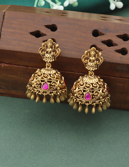 Matt Lakshmi Devi Pink Haaram Set