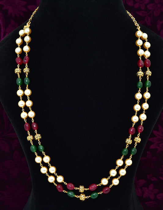 2-Line Designer Pearl Beads Mala