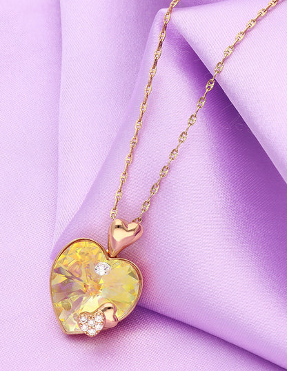 Swarovski Yellow and White Crystal Chain Pendant