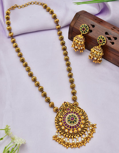 Designer Kempu Chain Pendant Set