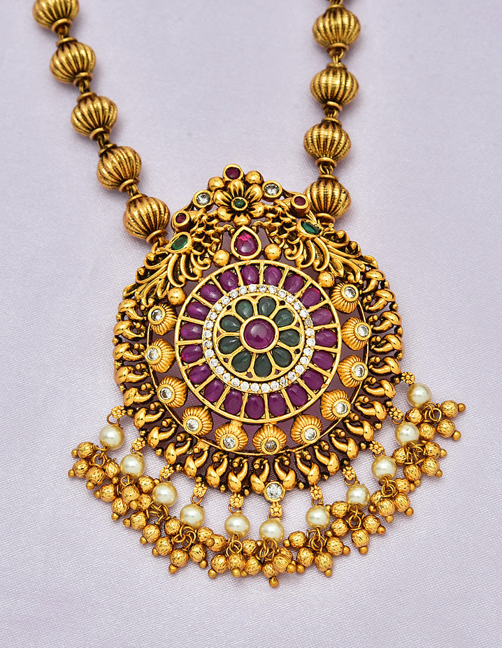 Designer Kempu Chain Pendant Set