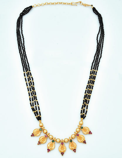 Designer Black Crystal Kasu Mangalsutra