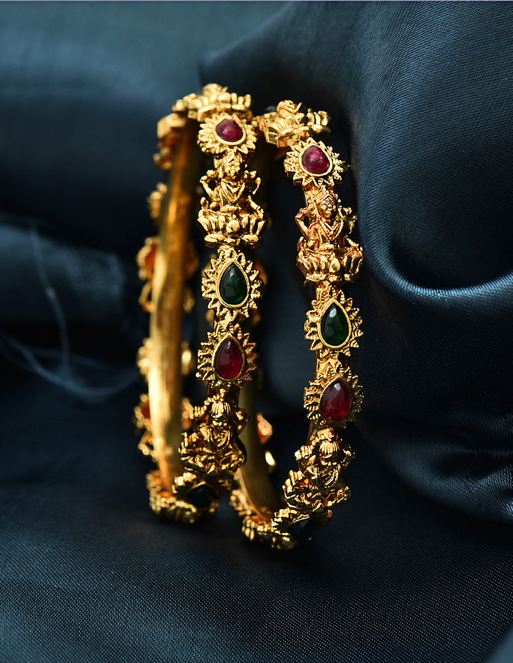 Antique Lakshmi Devi Kid Bangles ZBGL11134