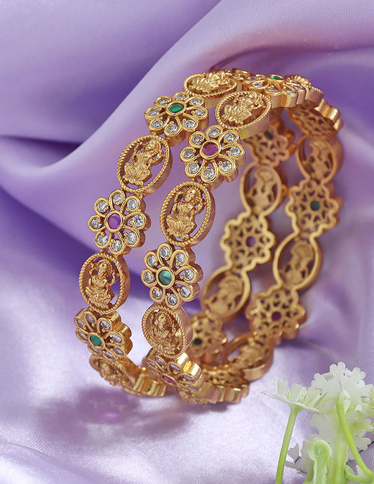 Designer Lakshmi Devi Matt Stone Bangles ZBGL11198