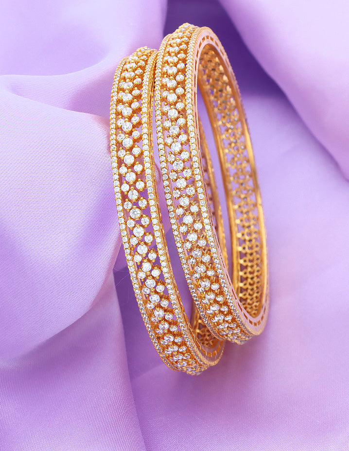 Designer Zircon Gold Plated Bangles ZBGL11125