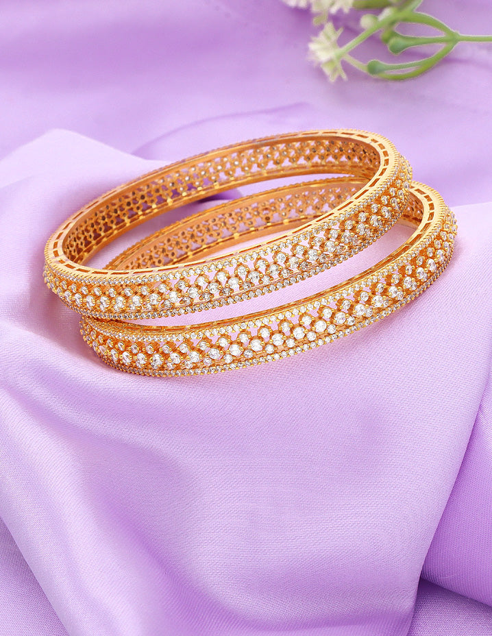 Designer Zircon Gold Plated Bangles ZBGL11125