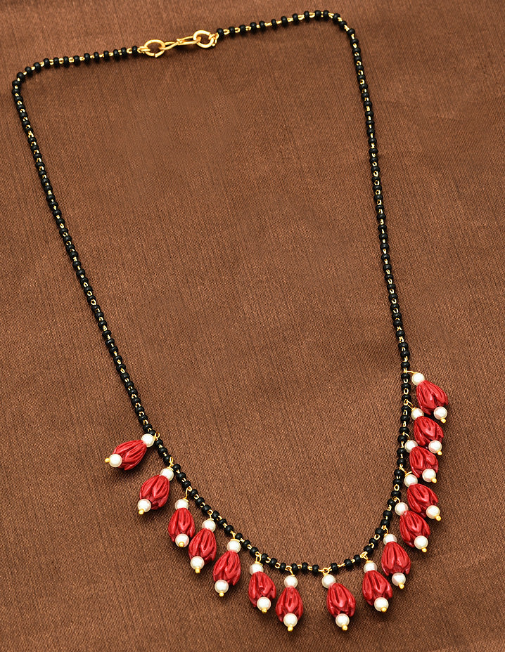 Designer Red Black Beads