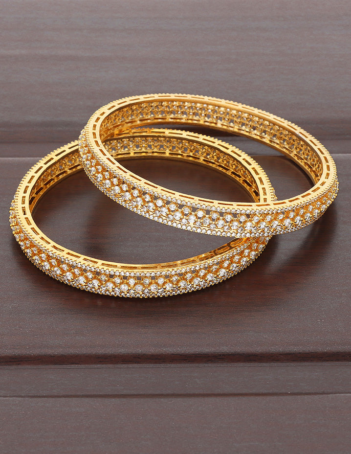 Designer Zircon Gold Plated Bangles ZBGL11125