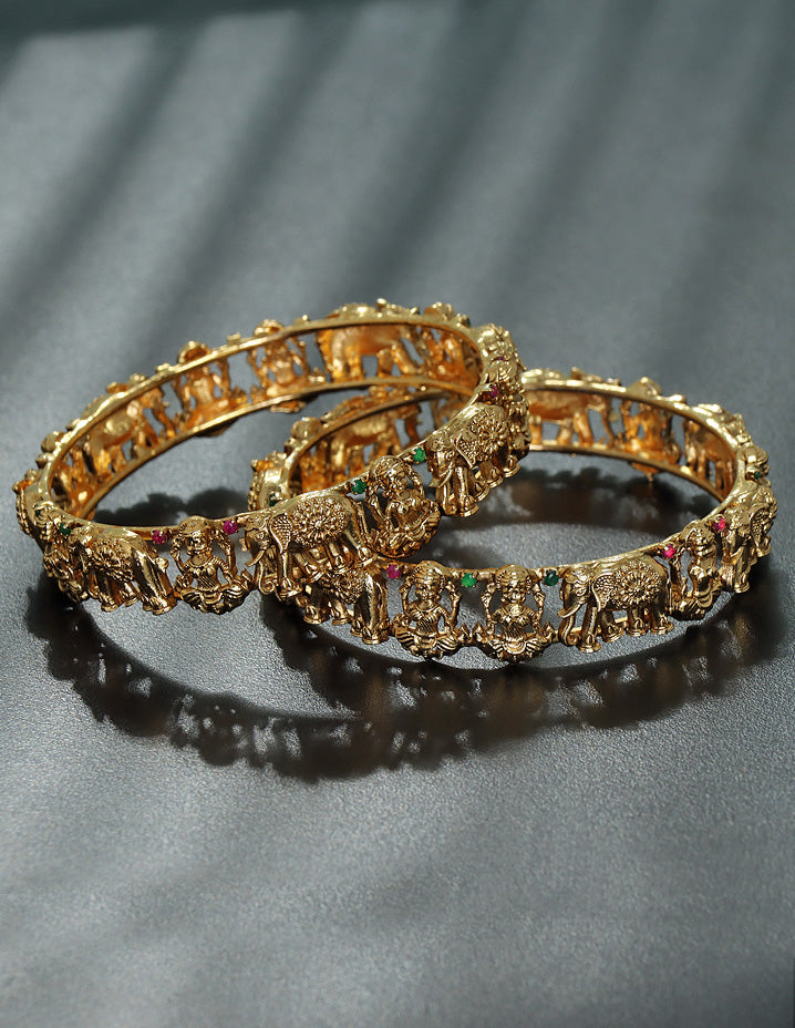 Designer Elephant and Lakshmi Devi Bangles ZBGL11210