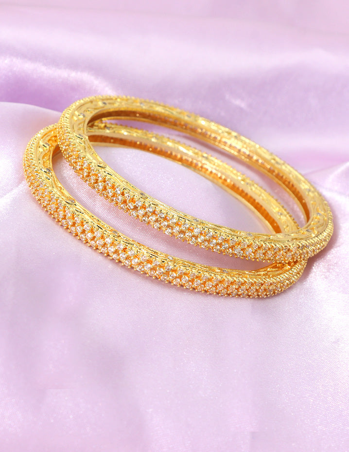 Designer Zircon Gold Plated Bangles