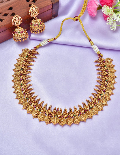 Designer Lakshmi Devi Kasu Necklace Set