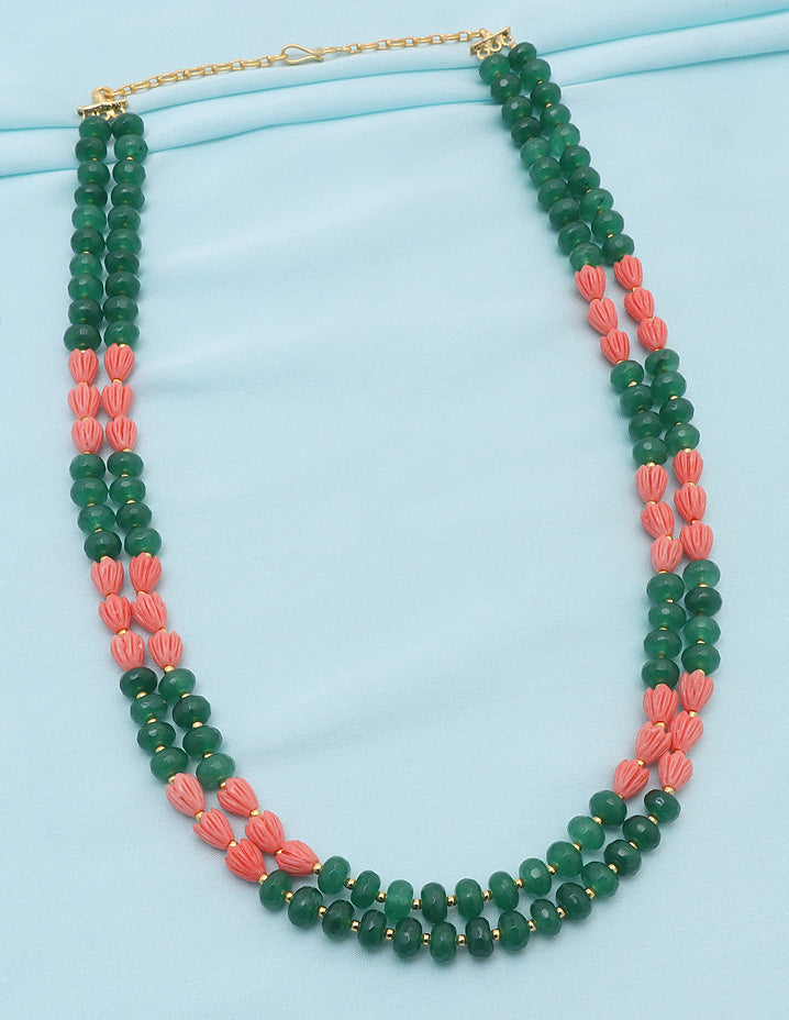 Designer 2-Lines Green Beads Mala