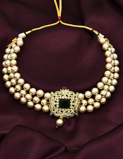 Designer Pearls Zirconia AD Choker