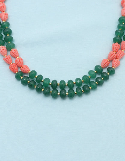 Designer 2-Lines Green Beads Mala