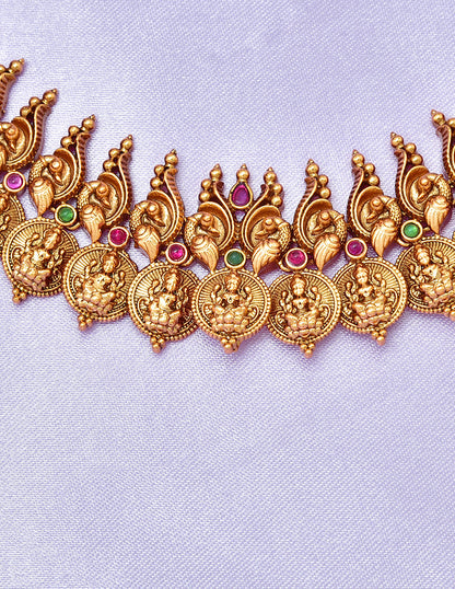 Designer Lakshmi Devi Kasu Necklace Set