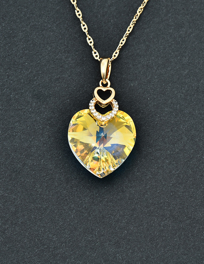 Swarovski Crystal Light Grey Opal Chain Pendant