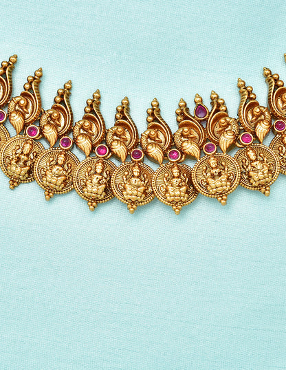 Designer Lakshmi Devi Kasu Necklace Set