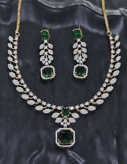 Designer GJ Polish Zirconia Necklace Set