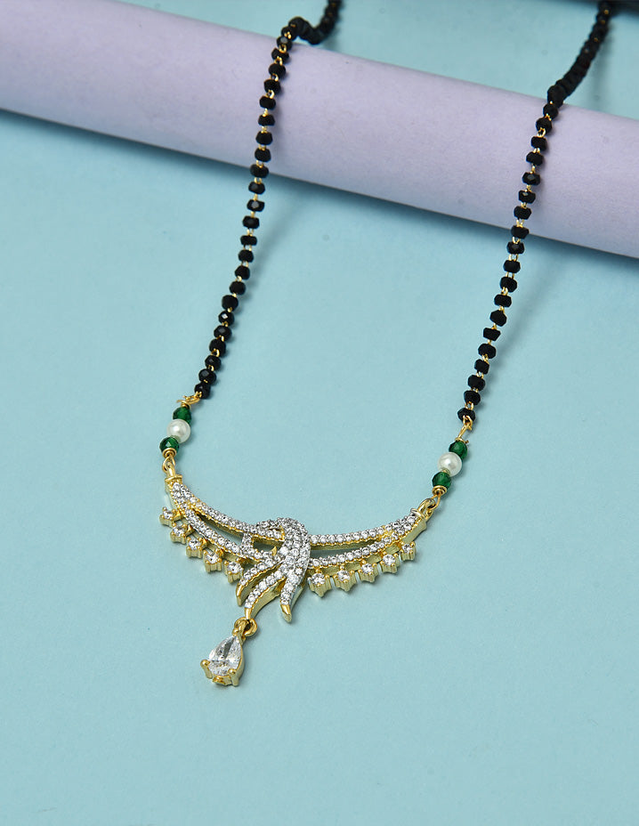 Zirconia Crystal Black Bead Mangalsutra