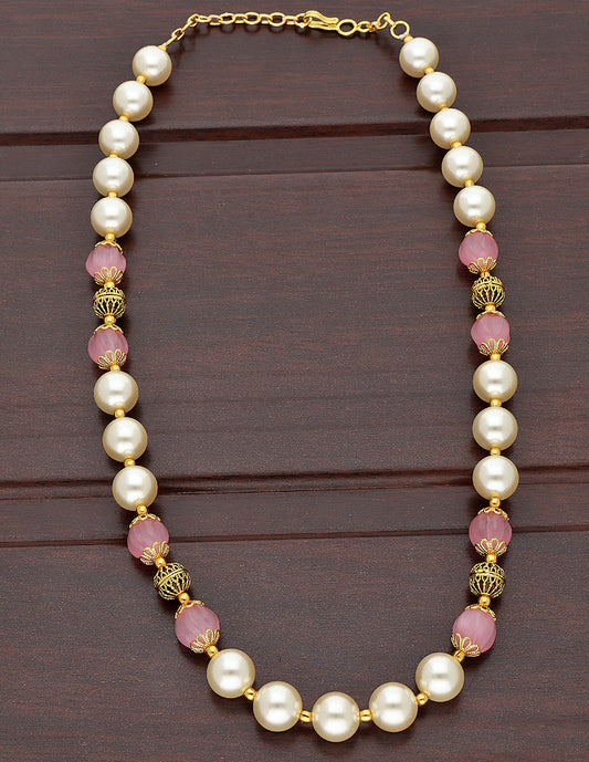 Designer Pearl and Pumpkin Beads Mala