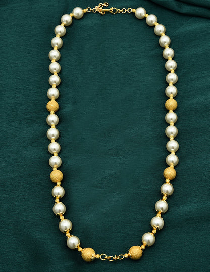 Designer Pearls and Golden Yellow Beads Mala