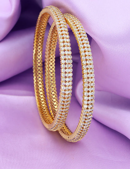 Designer Zircon Gold Plated Bangles ZBGL11004