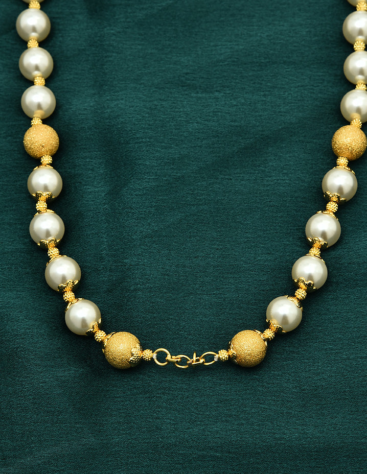 Designer Pearls and Golden Yellow Beads Mala