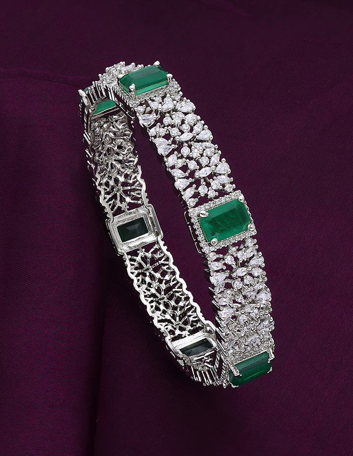 Designer Zircon Rhodhium Polish Bangle ZBGL11129