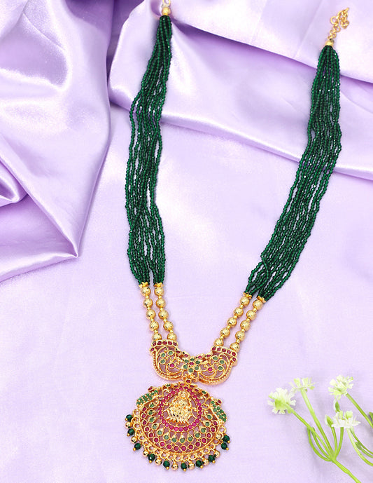 Designer Beads Mala with Lakshmi Devi Pendant