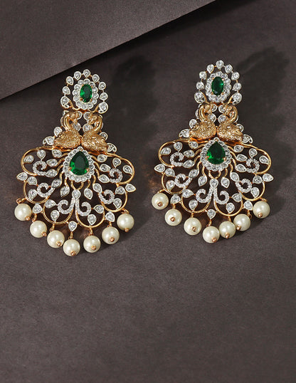 Designer Zirconia GJ Dangler Earrings