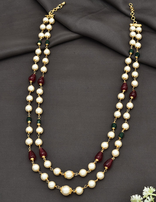 2-Line Designer Pearl Beads Mala