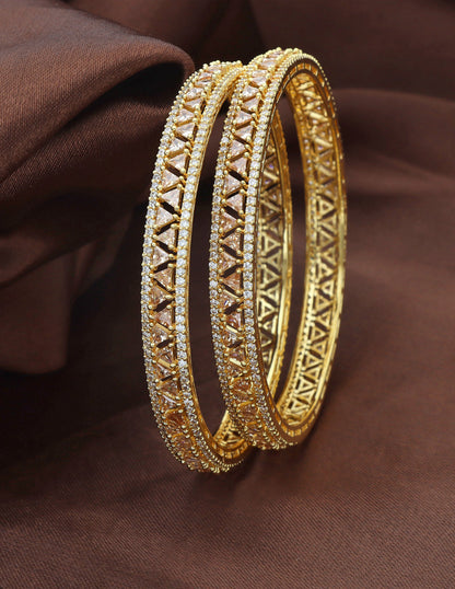 Designer Zircon Gold Plated Bangles ZBGL11143