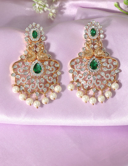 Designer Zirconia GJ Dangler Earrings