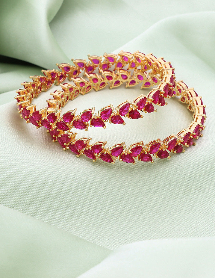 Designer Zirconia Rani Pink Bangles ZBGL10128