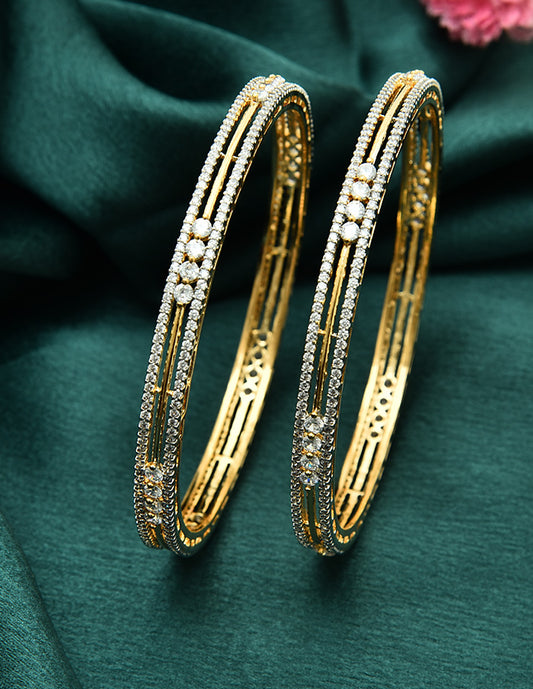 Designer Zircon GJ Plated Bangles ZBGL11164