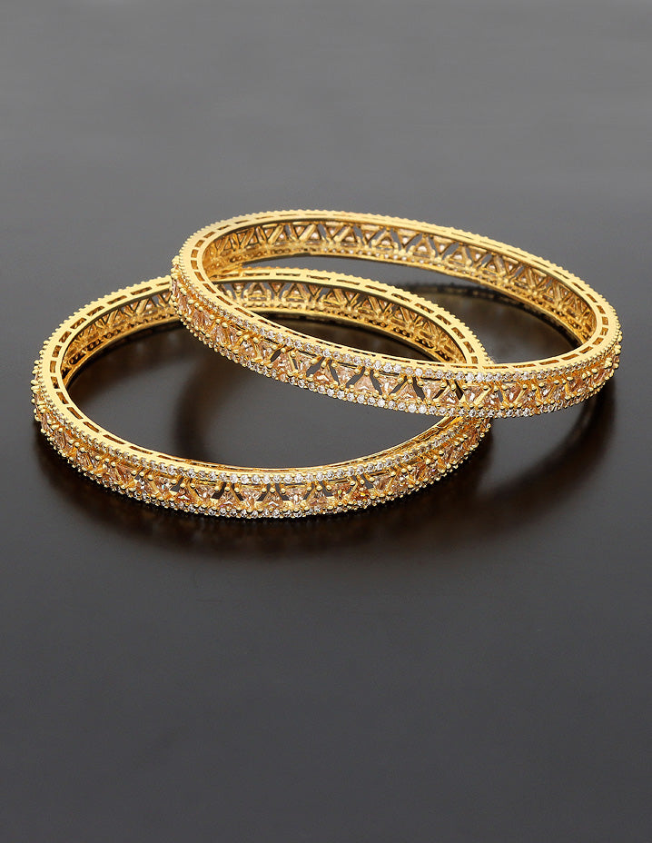 Designer Zircon Gold Plated Bangles ZBGL11143