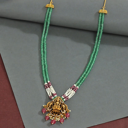 Designer Matt Lakshmi Devi Pendant Beads Mala