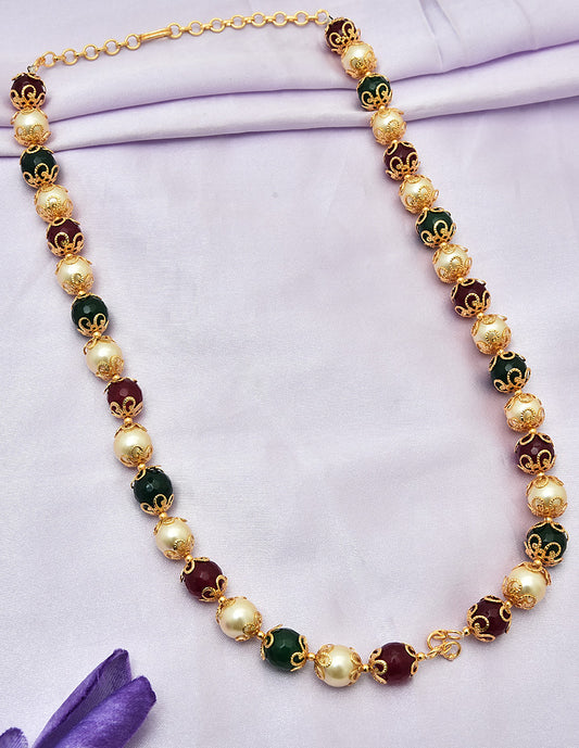 Designer Ruby Emerald Beads Mala