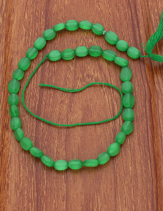 Green Monalisa Oval Beads