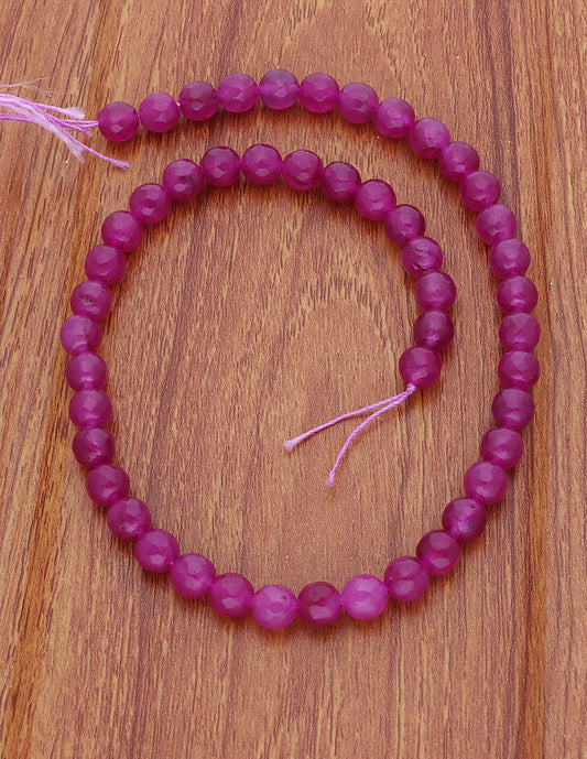 Purple Round Jade Cut Beads